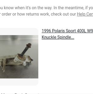 96 polaris sport 400l right knuckle spindle